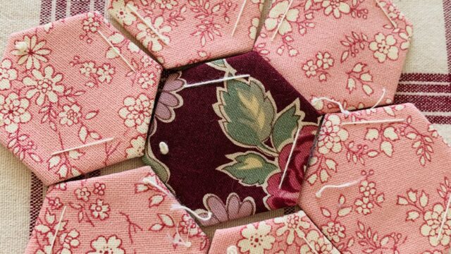 パッチワーク　巻きかがり縫い