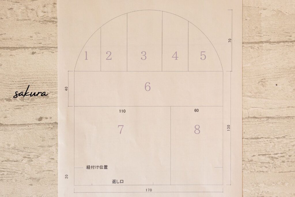 パッチワーク眼鏡ケース型紙